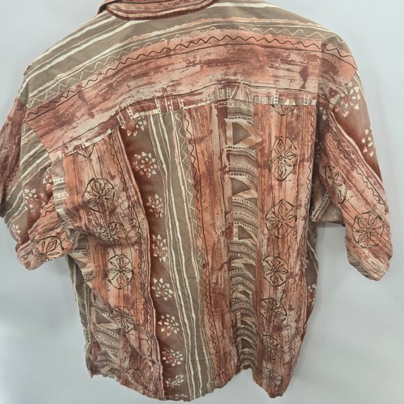 Vintage Cooke Street Honolulu Brown 100% Cotton Button Down Medium - Picture 2 of 12